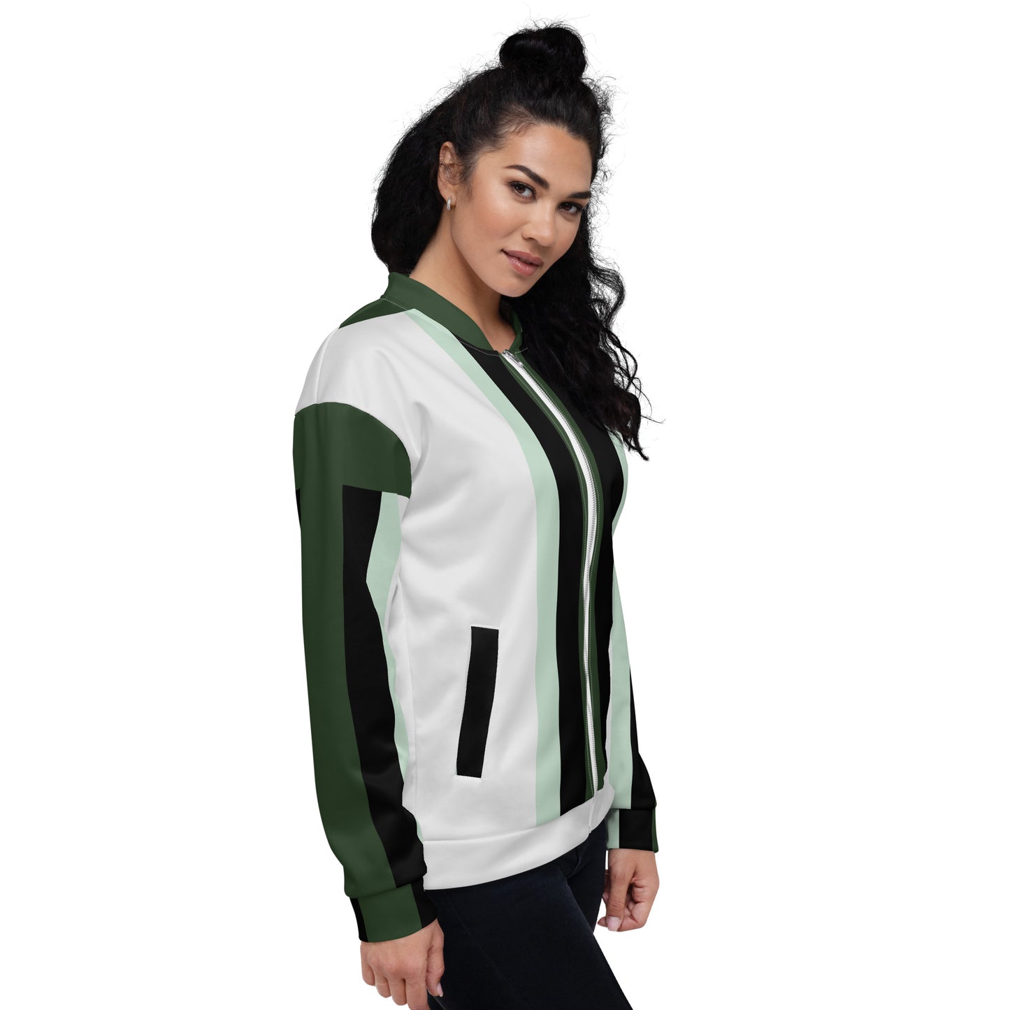 Low Key Famous Sripes Unisex Bomber Jacket