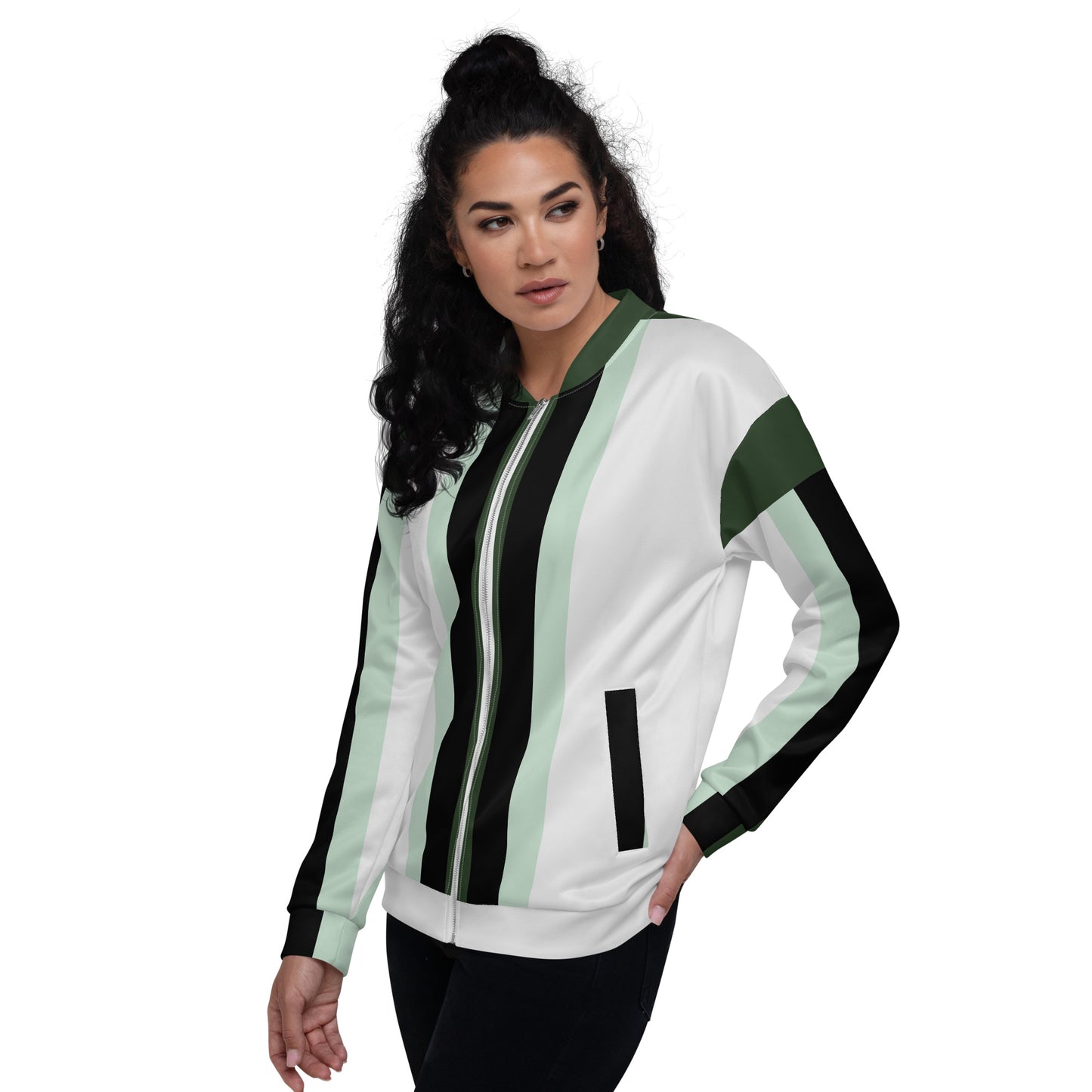 Low Key Famous Sripes Unisex Bomber Jacket