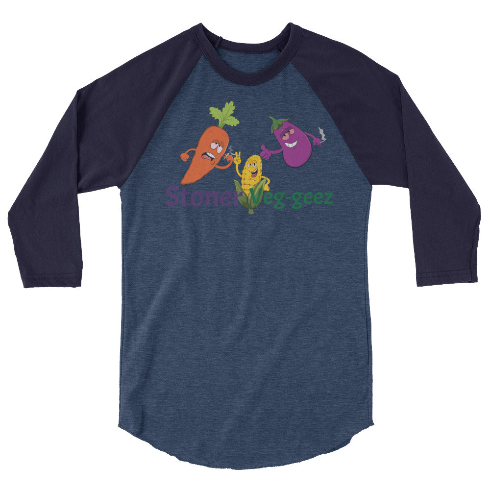 Stoner Veg-geez 3/4 Sleeve Raglan Shirt